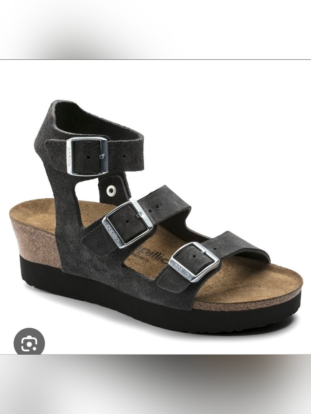 Papillio By Birkenstock Grey Suede Multi-Strap Sandals